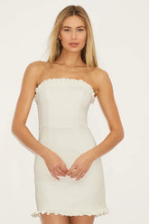 Little Lovely Ivory Strapless Mini Dress