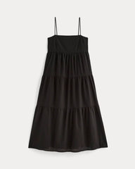 The Gauze Tiered Dress | Black